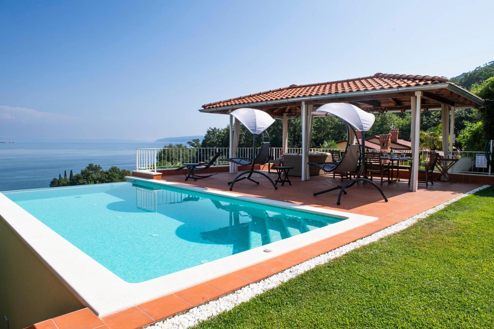 Villa Lovran - 150M To The Beach - Infinity Pool - Incredible Sea View - Fitnessraum エクステリア 写真