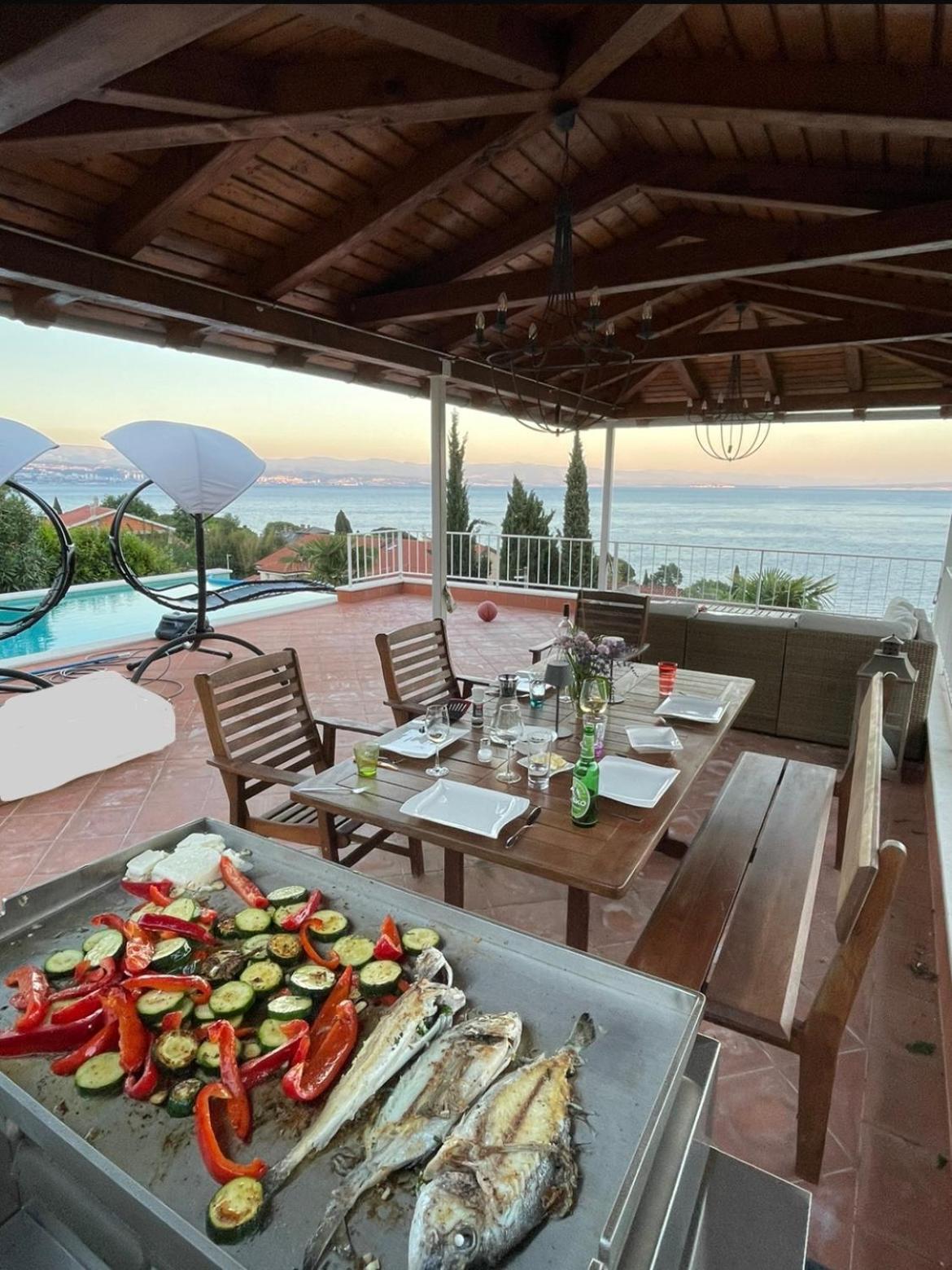 Villa Lovran - 150M To The Beach - Infinity Pool - Incredible Sea View - Fitness Room エクステリア 写真
